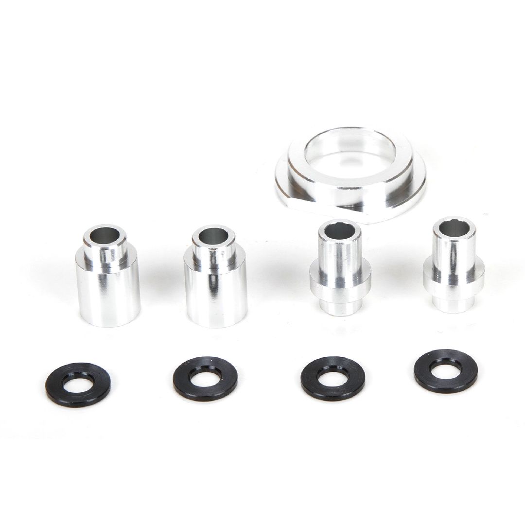 Losi Engine Mount Spacer & Clutch Mount, AL, Slvr: MTXL