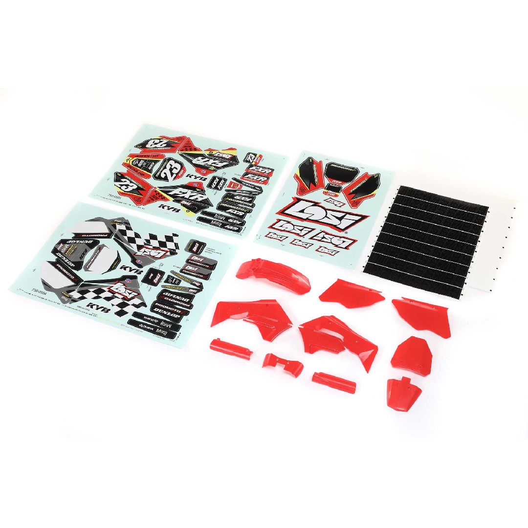Losi Red Plastics w/Wraps: PM-MX