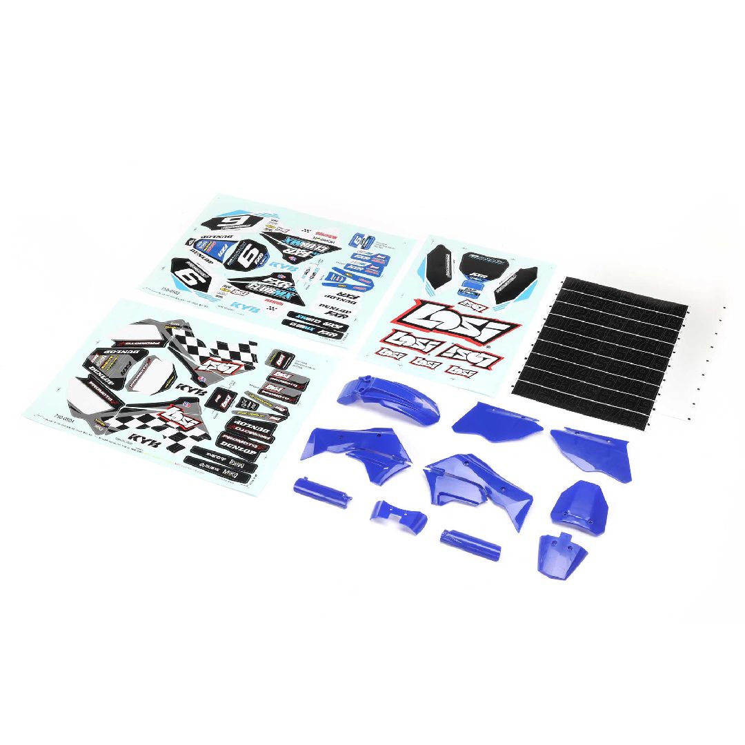 Losi Blue Plastics w/Wraps: PM-MX