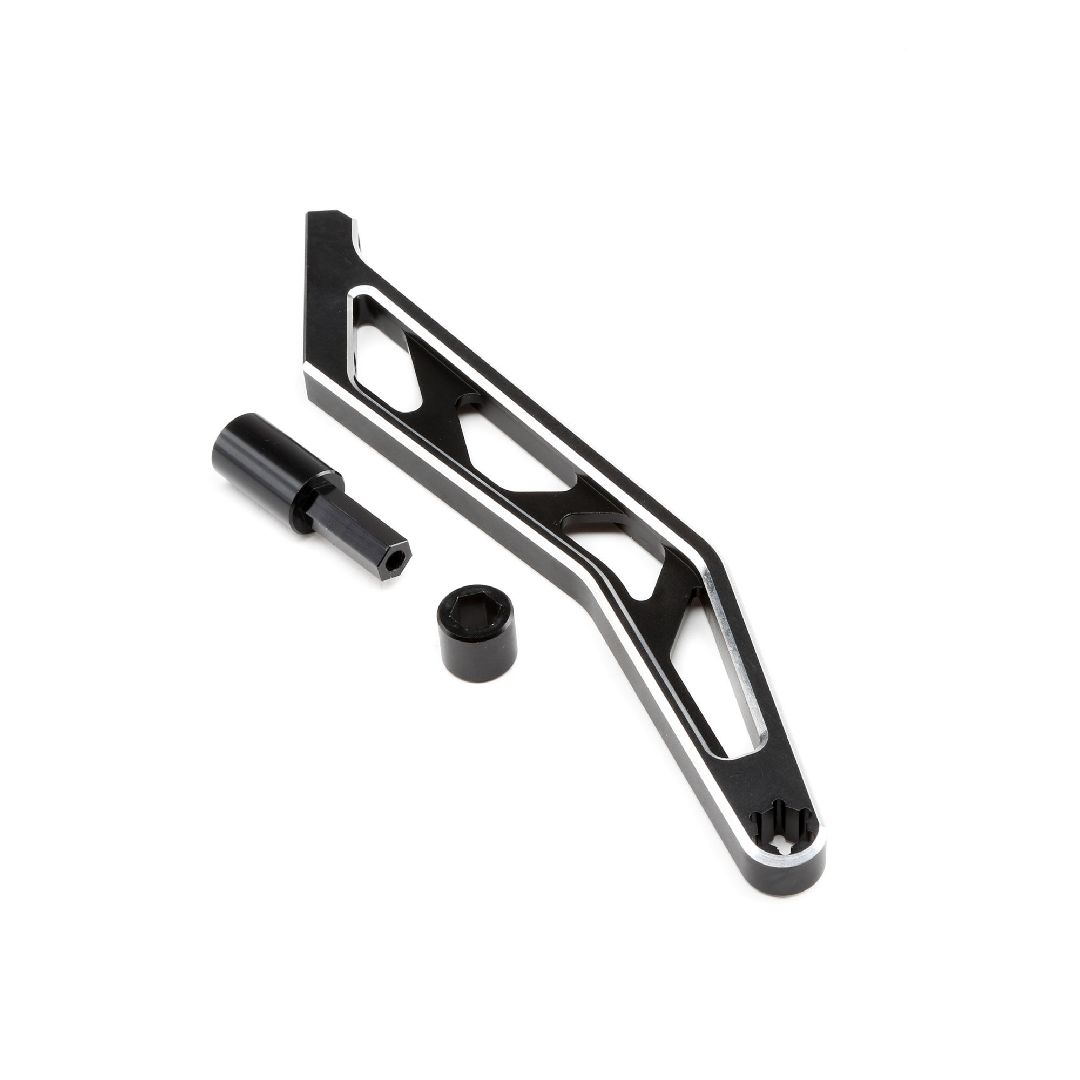 Losi Chassis Brace, Rear, Black, Aluminum MTXL