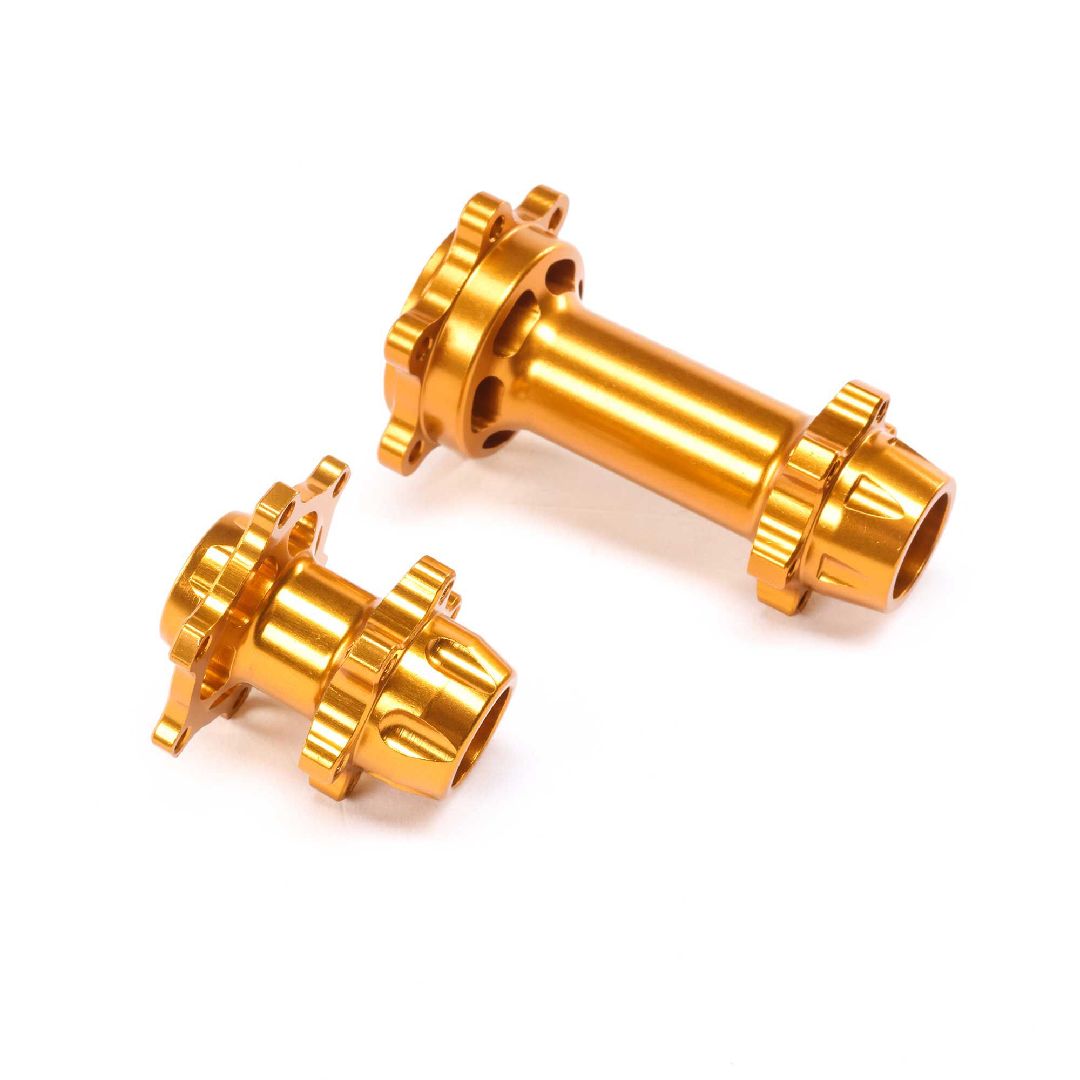 Losi Aluminum Hub Set, Machined, Gold: PM-MX