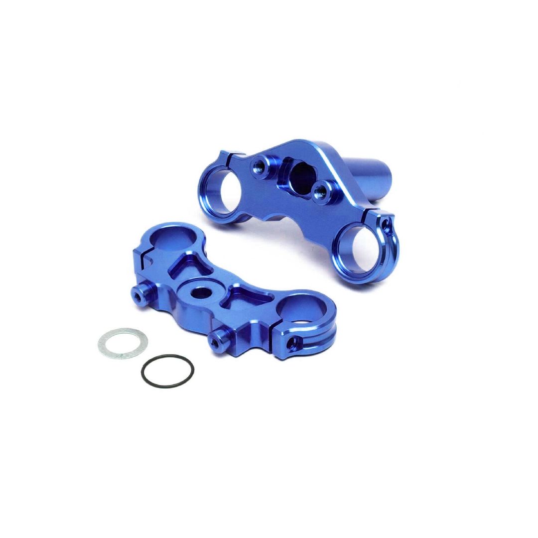Losi Aluminum Triple Clamp Set, Blue: PM-MX