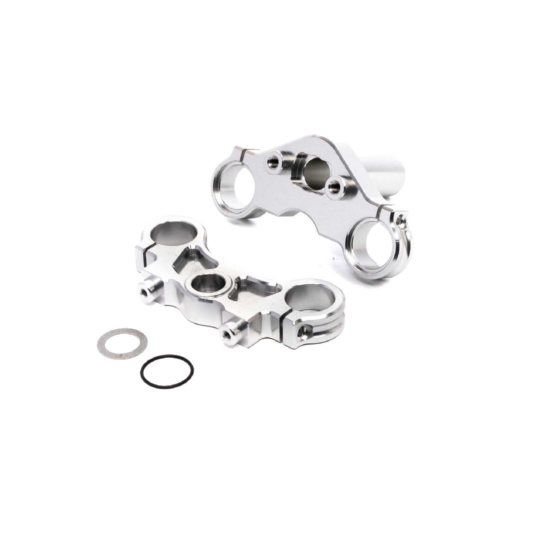 Losi Aluminum Triple Clamp Set, Silver: PM-MX
