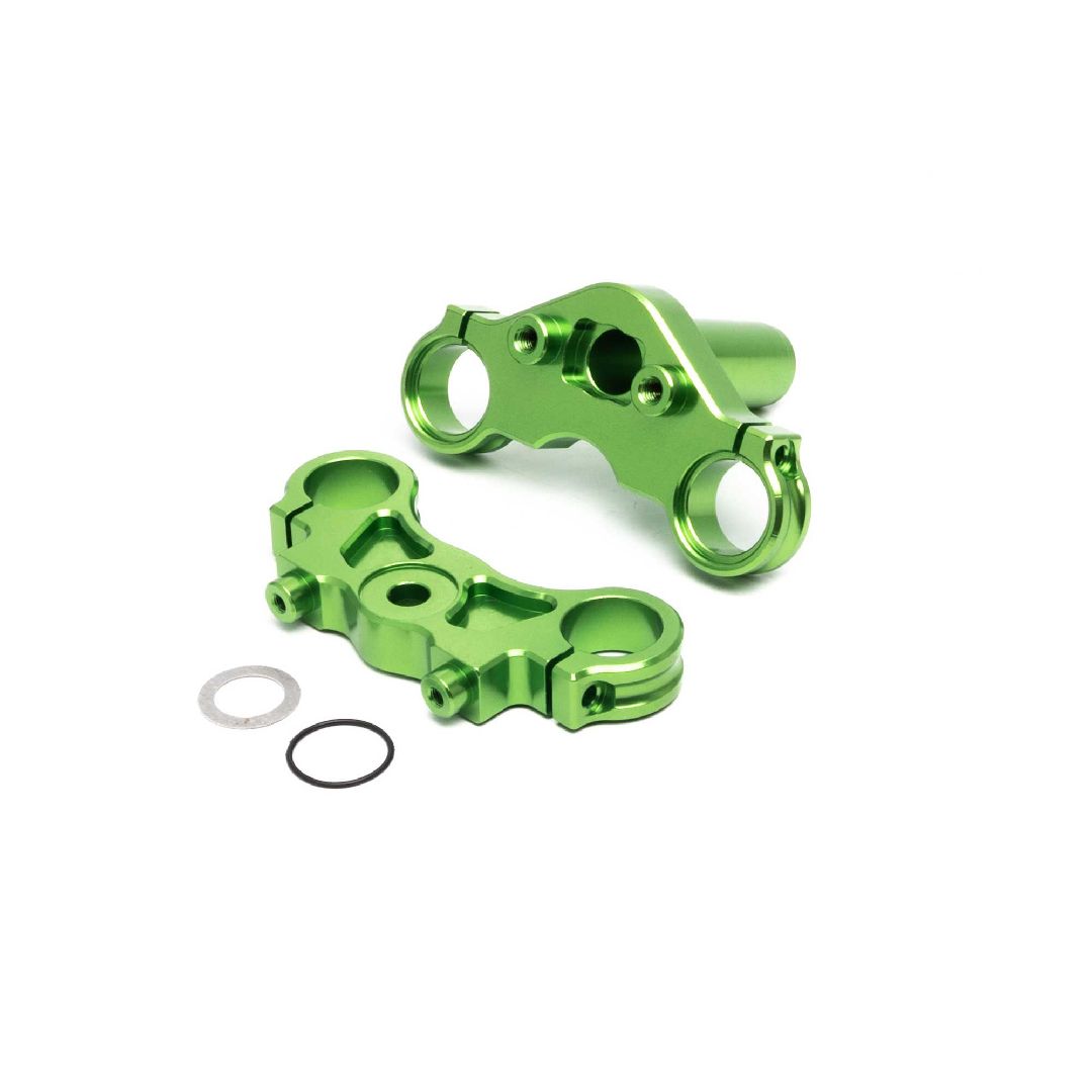Losi Aluminum Triple Clamp Set, Green: PM-MX