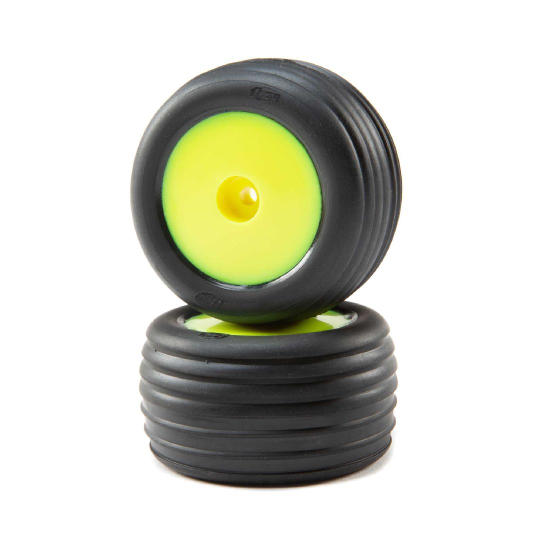 Losi Directional Tires,Front,Mounted,Yellow: Mini-T 2.0