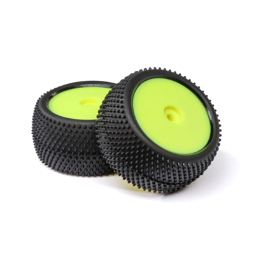 Losi Big Shot, Rear, Mounted Tires, Yellow (2): Mini B