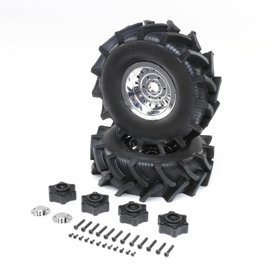 Losi D&D Paddy Tire w/Foam, on Silver Wheels (Front/Rear) (2)