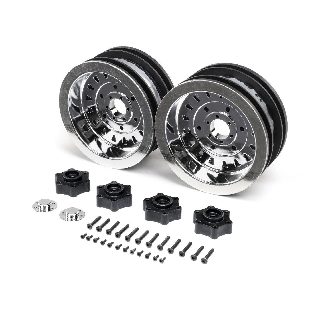 Losi D&D Mega Truck Wheel, Chrome (2): LMT Mega