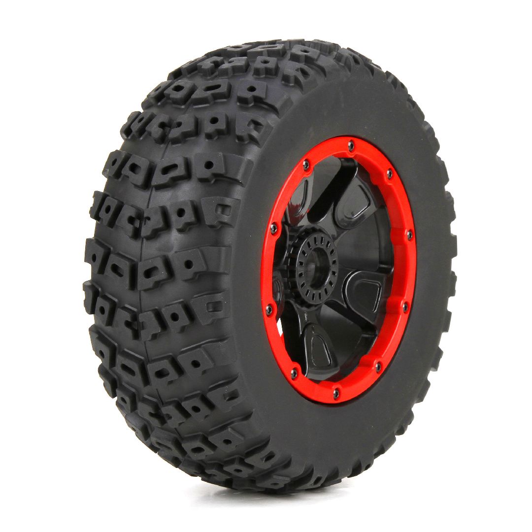 Losi 4.75 Tire, on Black Wheels, 24mm Hex (F/R, L/R)(2)