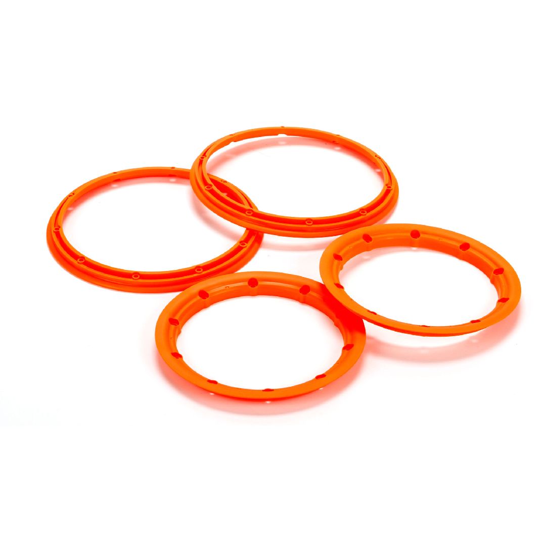 Losi Beadlock Set, Inner & Outer Flour Orange (2): 5T