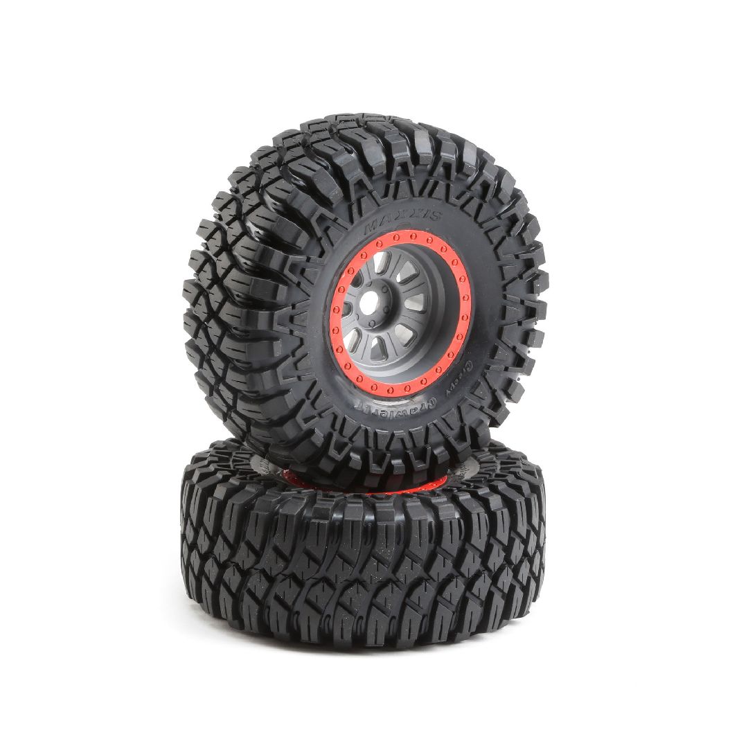 Losi 3.6 Maxxis Crawler Tire on Silver Wheel, 20mm Hex(F/R)(2)