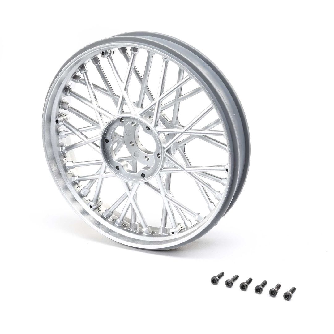 Losi Front Wheel Set, Satin Chrome (1) PM-MX Losi Front Wheel Set, Satin Chrome (1) PM-MX