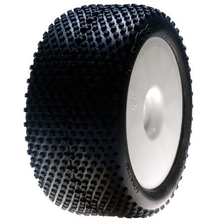 Losi 1/8 XTT TruggyTire,Bl,Mntd,w/ Wht Whl,0 0ffset (2)