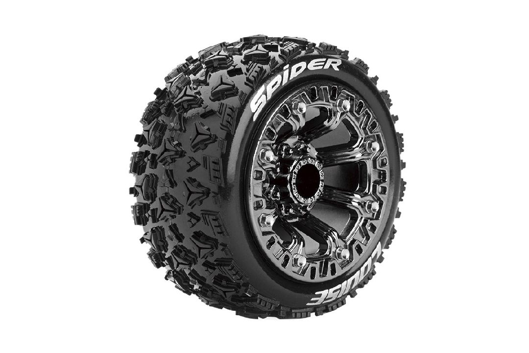 Louise R/C ST-Spider 2.2"-12mm Hex Black/Chrome (Front/Rear)(2)