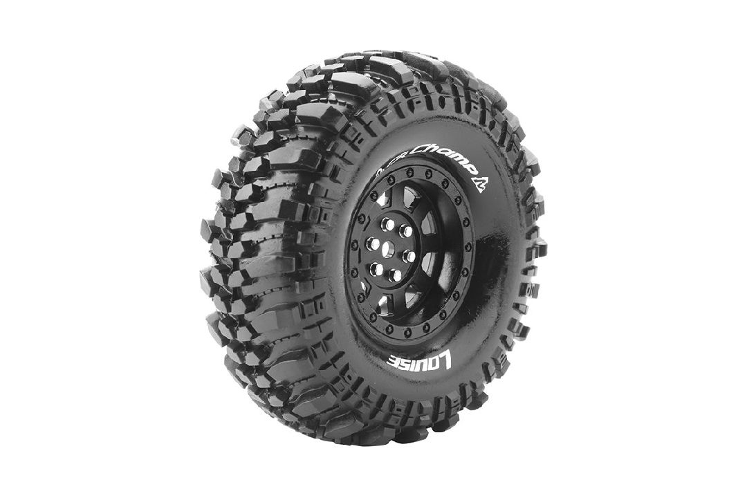 Louise R/C CR-Champ 1.9"-12mm Hex on Black Wheels 4.7" OD (2)