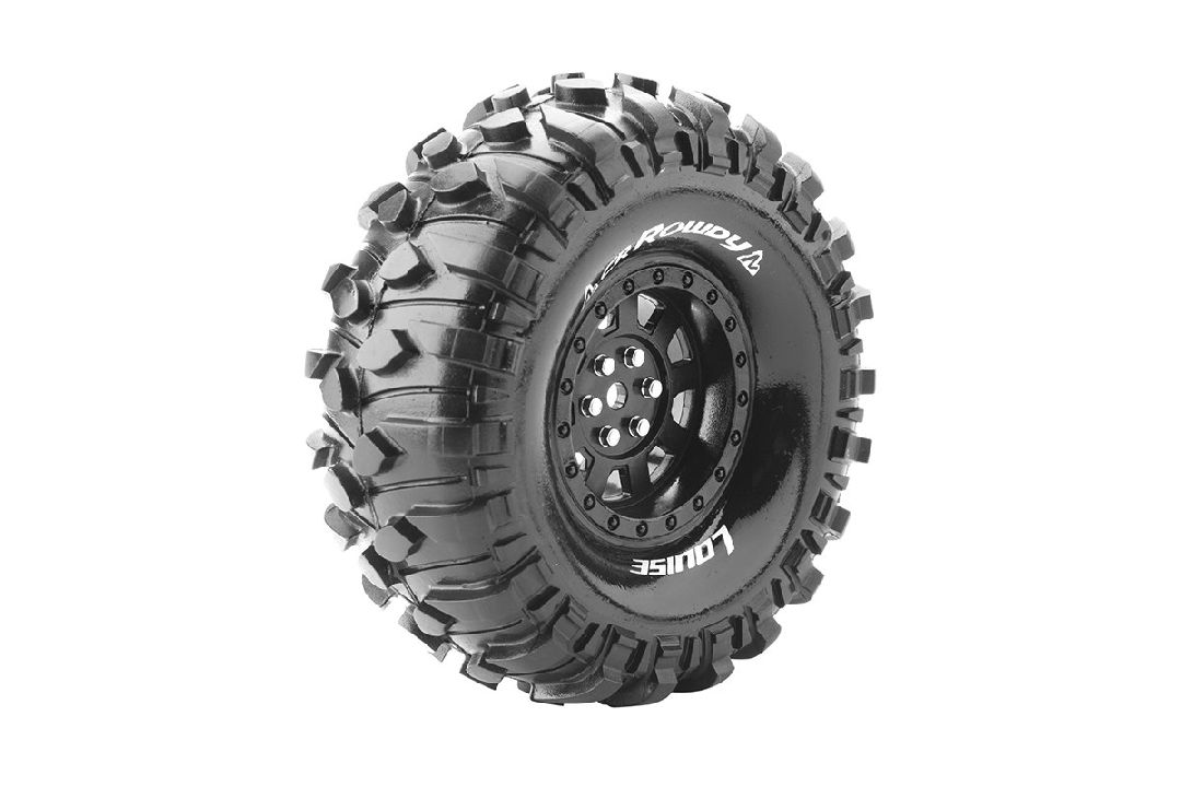 Louise R/C CR-Rowdy 1.9"-12mm Hex on Black Wheels 4.8" OD (2)