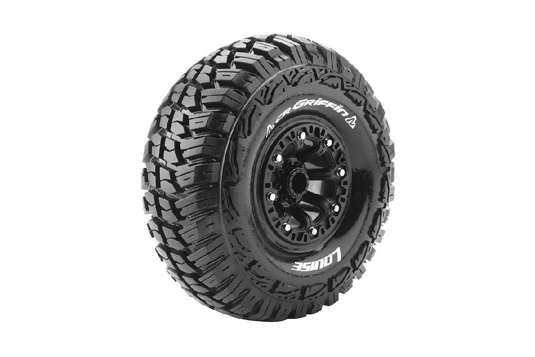 Louise R/C CR-Griffin 2.2"-12mm Hex on Black Wheels 5.9" OD (2)