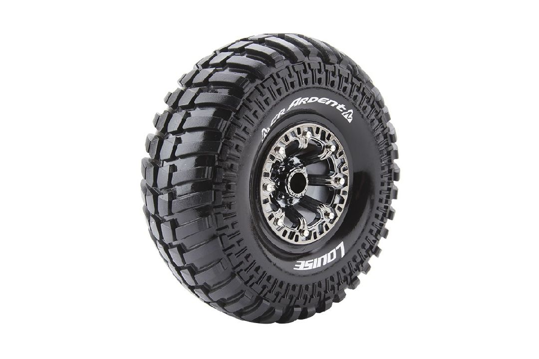 Louise R/C CR-Ardent 2.2"-12mm Hex Black/Chrome Wheels (2)