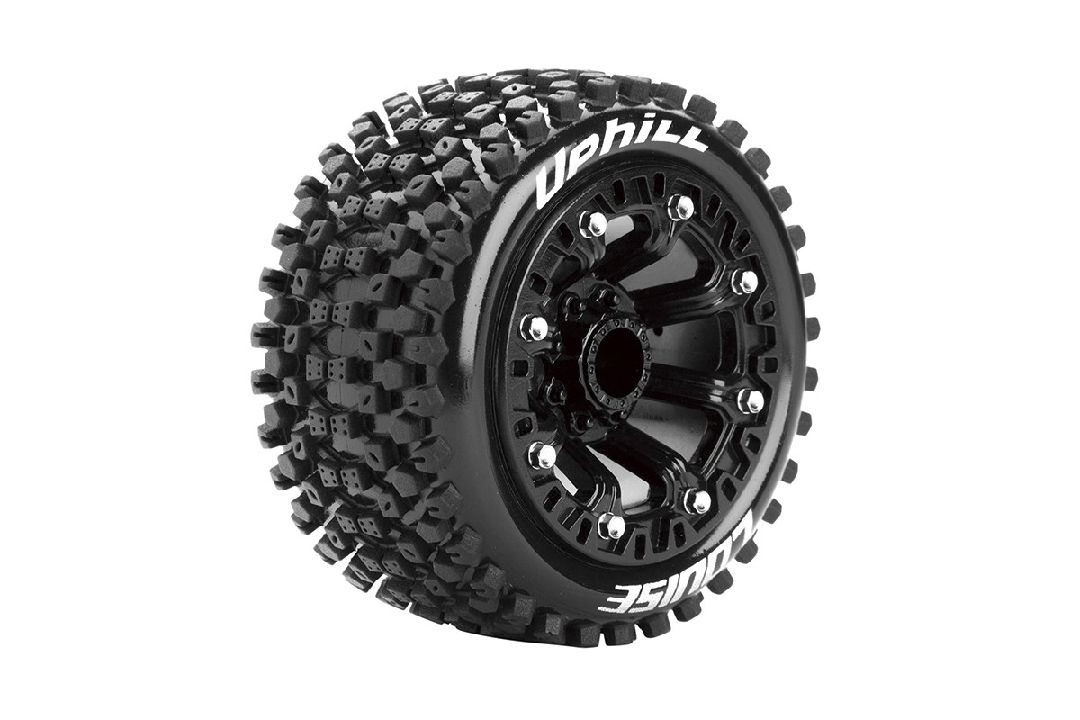 Louise R/C ST-Uphill 2.2"-12mm Hex Black Wheels (Front/Rear)(2)