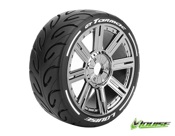Louise R/C GT-Tarmac 1/8 (Soft) 17mm Spoke/Black Chrome Wheel (2
