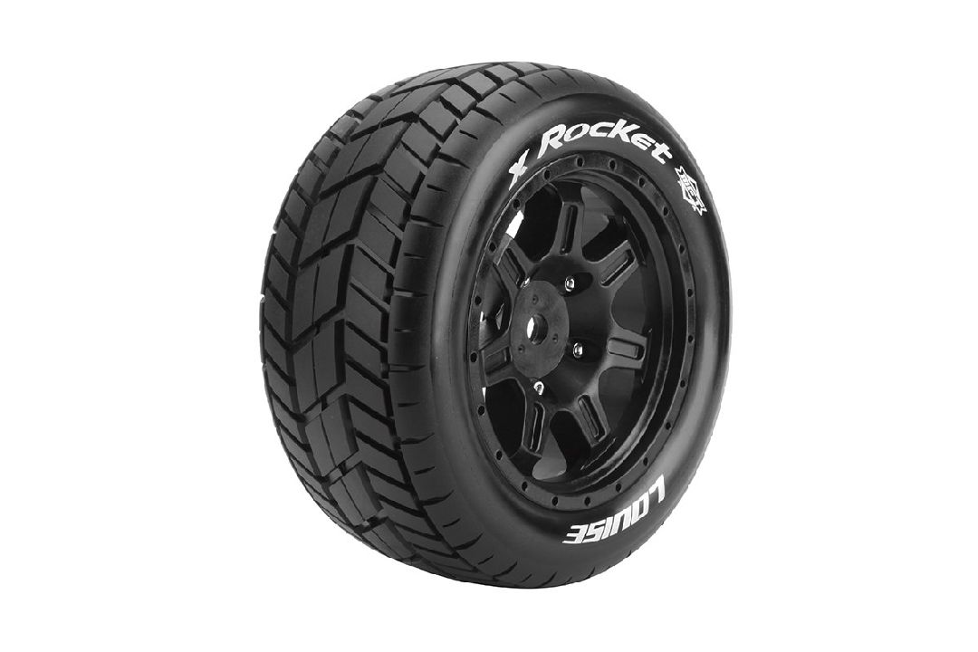 Louise R/C X-Rocket 4.3" Black Wheels (For X-Maxx)(2)