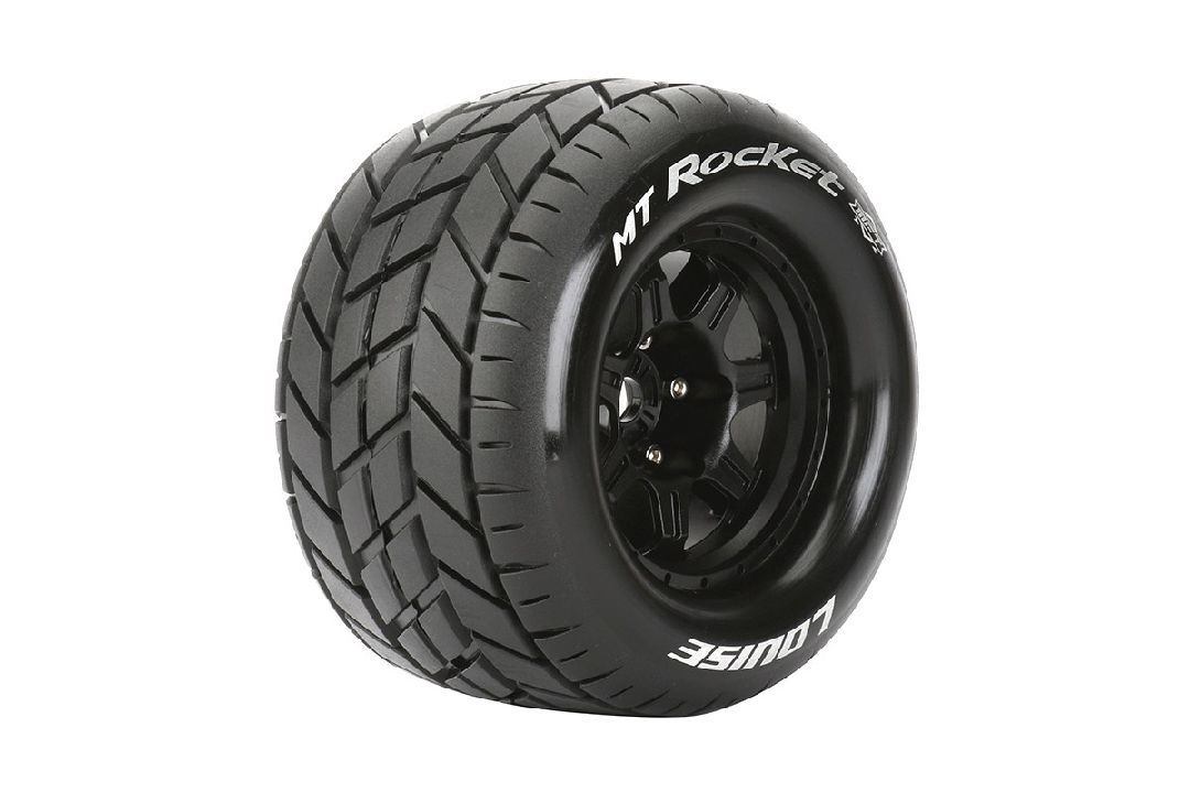 Louise R/C MT-Rocket 3.8"-1/2" Offset,17mm Hex Black Wheels(2)