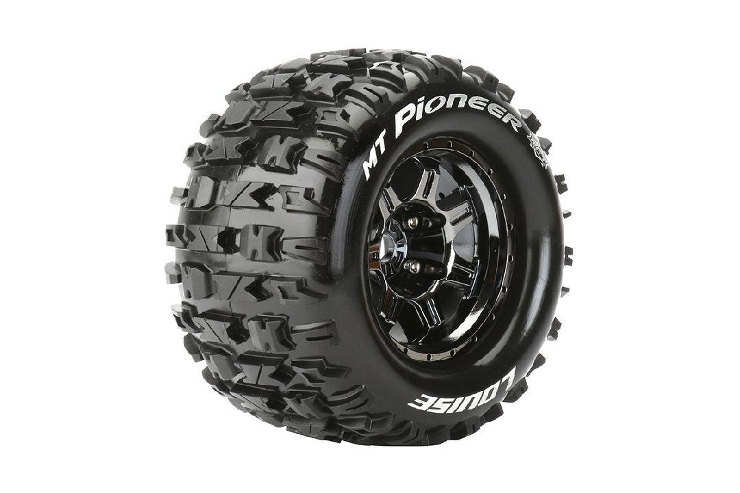 Louise R/C MT-Pioneer 3.8"-1/2" Offset,17mm Hex Blk/Chrm Whl(2)