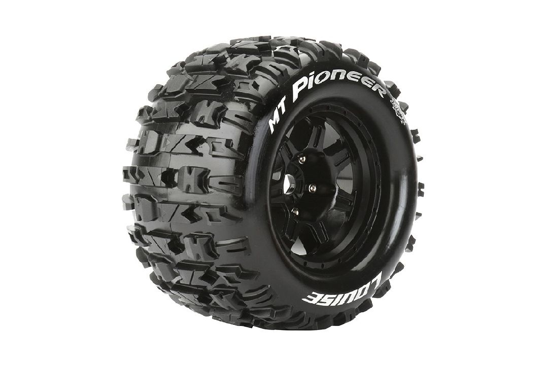 Louise R/C MT-Pioneer 3.8"-1/2" Offset,17mm Hex Black Wheels(2)