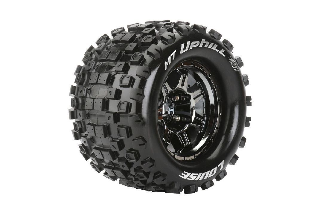 Louise R/C MT-Uphill 3.8"-1/2" Offset,17mm Hex Blk/Chrm Whls(2)