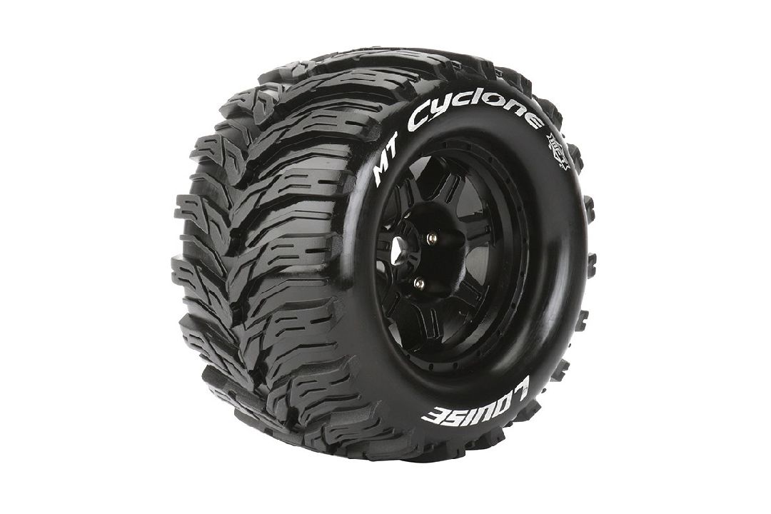 Louise R/C MT-Cyclone 3.8"-1/2" Offset,17mm Hex Black Wheels(2)