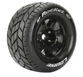 Louise R/C MT-Rocket 3.8"-1/2" Offset,17mm Hex Black Wheels(2)