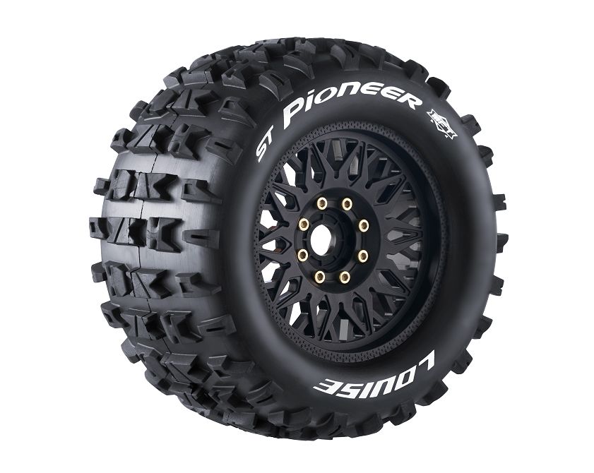 Louise R/C ST-Pioneer 3.8"-1/2" Offset,17mm Hex Blk/Chrm Whl(2)