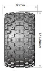 Louise R/C ST-Uphill 3.8"-1/2" Offset,17mm Hex Blk/Chrm Whls(2)