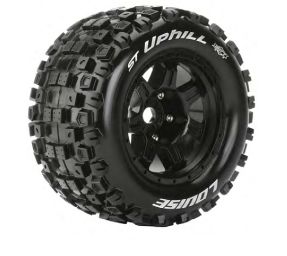 Louise R/C ST-Uphill 3.8"-1/2" Offset,17mm Hex Black Wheels(2)