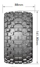 Louise R/C ST-Uphill 3.8"-1/2" Offset, Black Wheels 6.4" OD (2) – image 2
