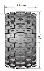 Louise R/C ST-Mcross 3.8"-1/2" Offset,17mm Hex Blk/Chrm Whls(2)