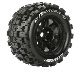 Louise R/C ST-Mcross 3.8"-1/2" Offset,17mm Hex Black Wheels(2)