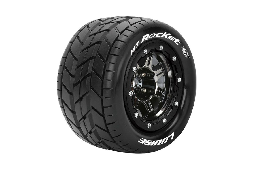 Louise R/C MT-Rocket on Black/Chrome Wheels (2) for Traxxas Maxx