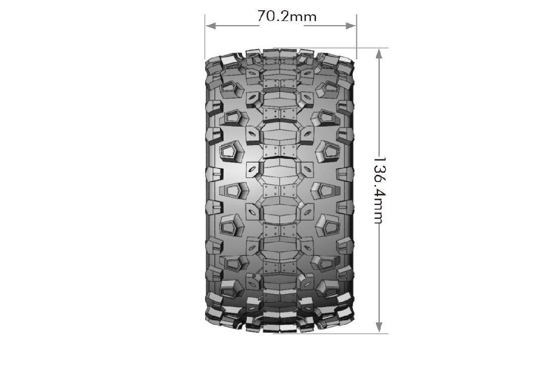 Louise R/C MT-Uphill on Black/Chrome Wheels for Maxx 5.4" OD (2)