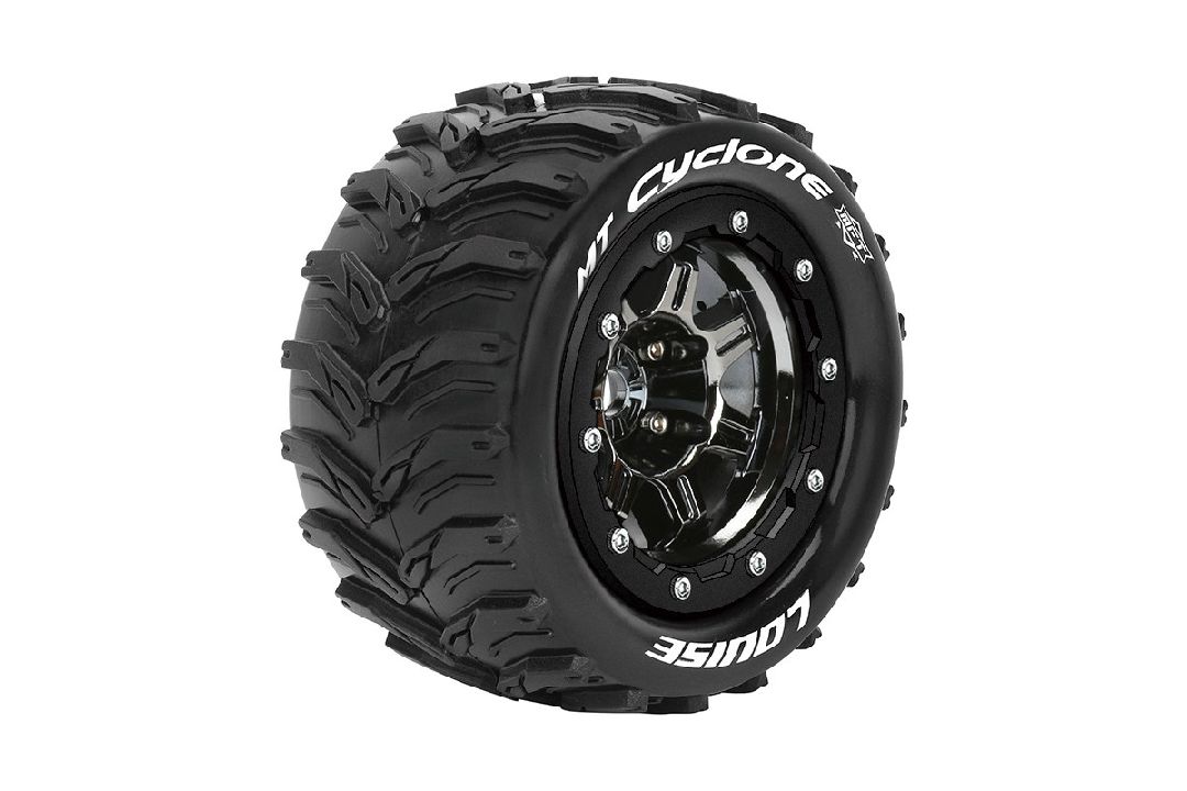 Louise R/C MT-Cyclone on Black/Chrome Wheels(2) for Traxxas Maxx