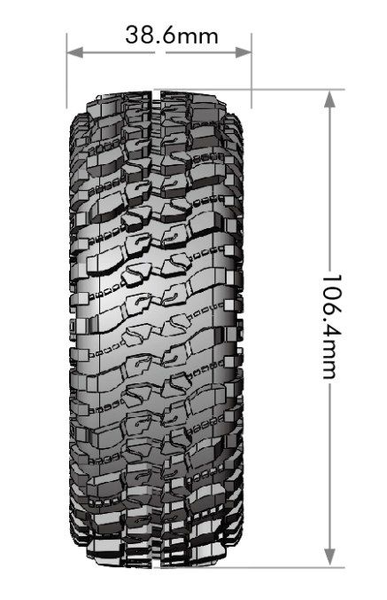 Louise R/C CR-Champ 1.9" 12mm Hex Black/Chrome Whls, 4.2" OD (2) – image 1