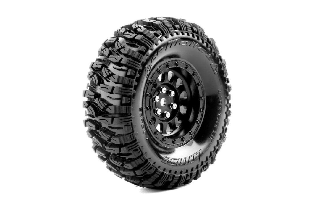 Louise R/C CR-Mallet 1.9" 12mm Hex on Black Wheels 4.2" OD (2)