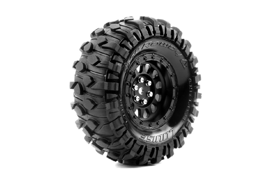 Louise R/C CR-Rowdy 1.9" 12mm Hex on Black Wheels 4.2" OD (2)