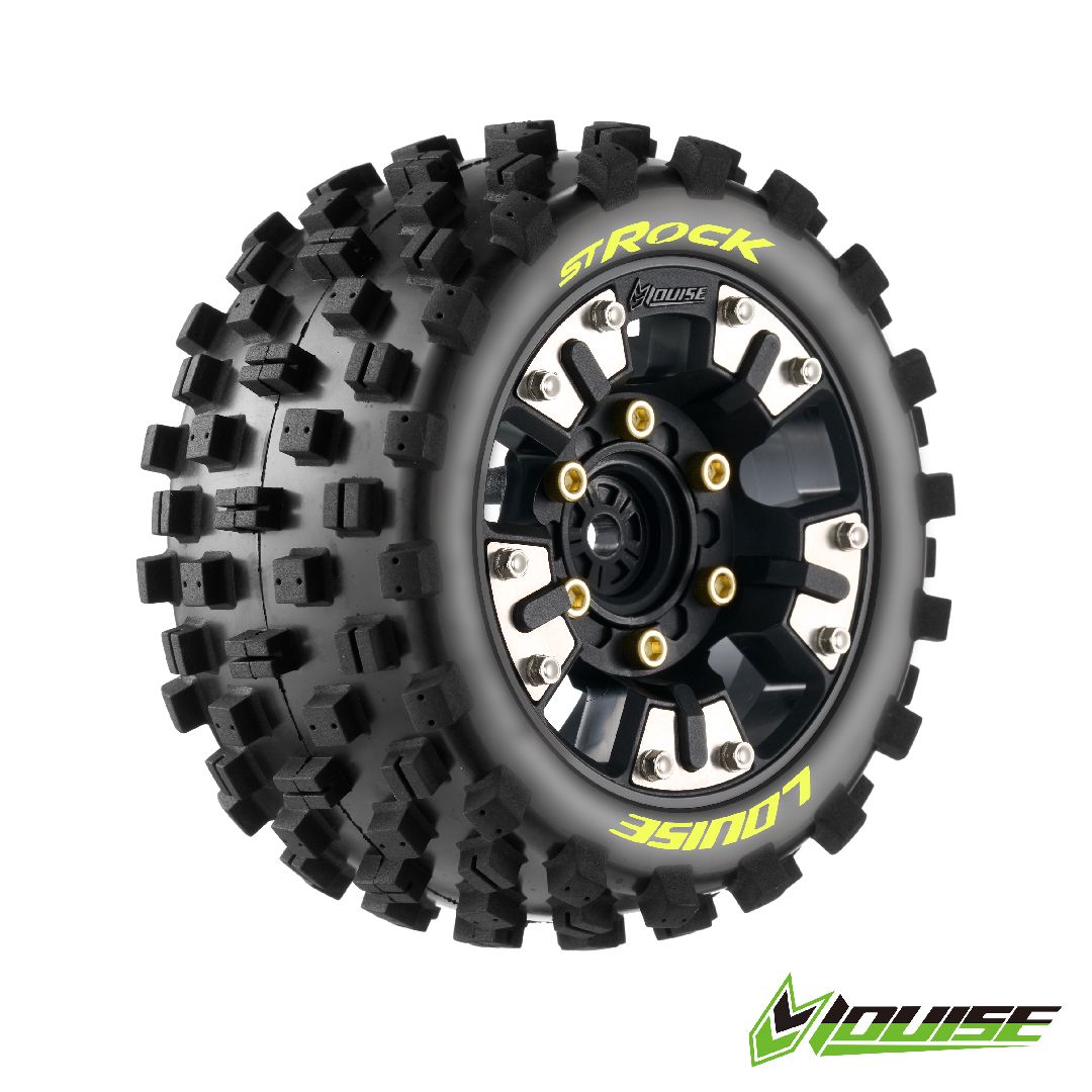 Louise R/C ST-Rock Mini Maxx, XRT (Soft) 12mm 0" & 1/2" Black Wh