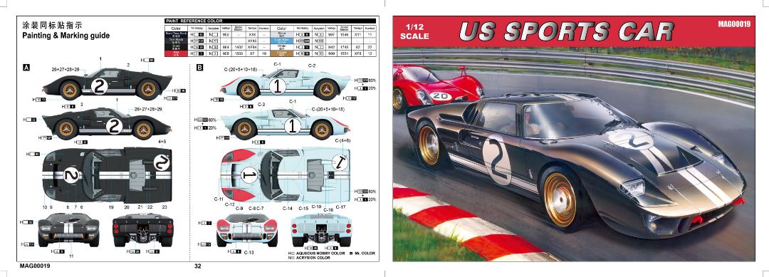 Magnifier 1/12 US Sports Car 1966 Le Mans Winning Coupe - Click Image to Close