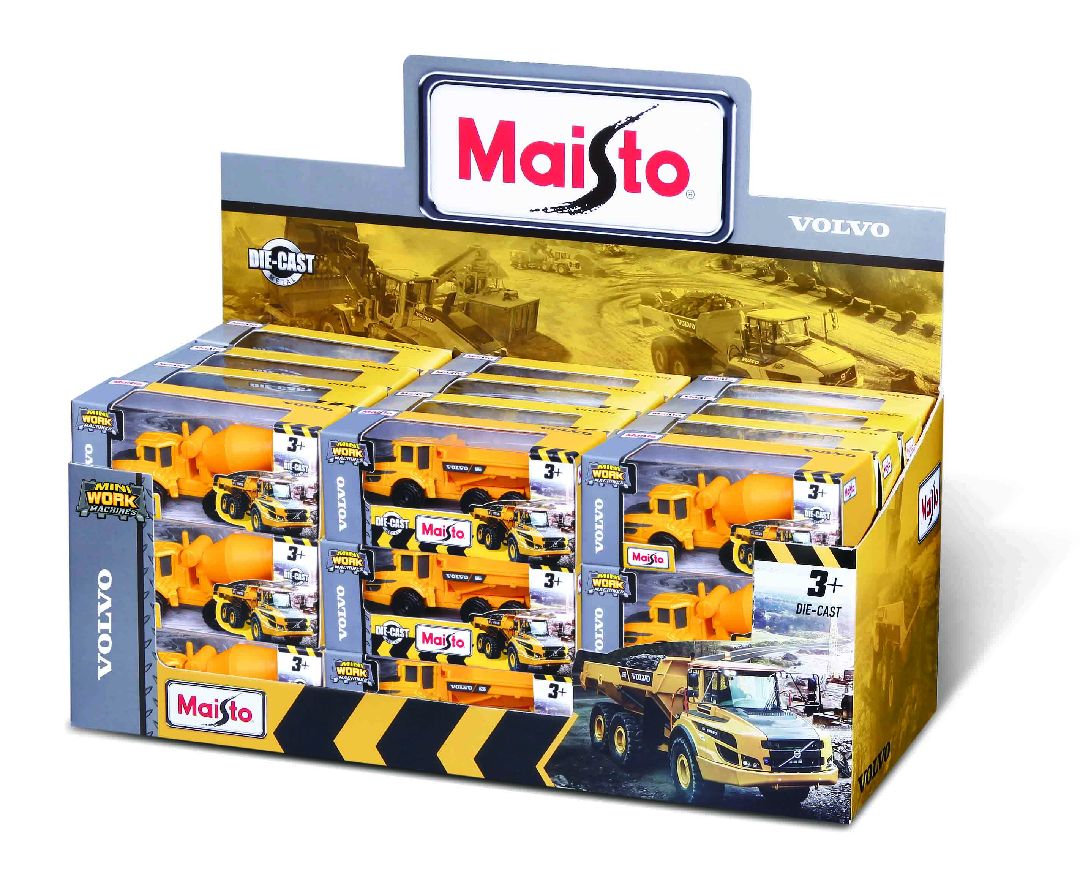 Maisto Mini Work Machines Volvo Construction 3" (36 Pack)