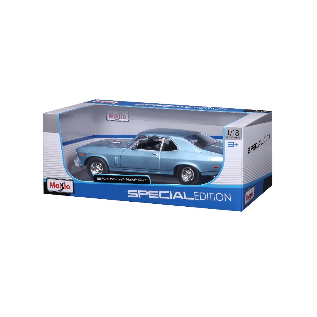 Maisto 1/18 SE 1970 Chevrolet Nova SS Coupe - Metallic Blue