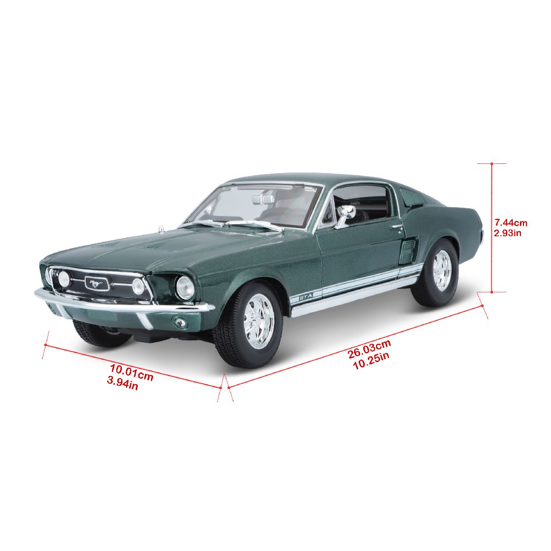 Maisto 1/18 SE 1967 Ford Mustang GTA Fastback - Metallic Green