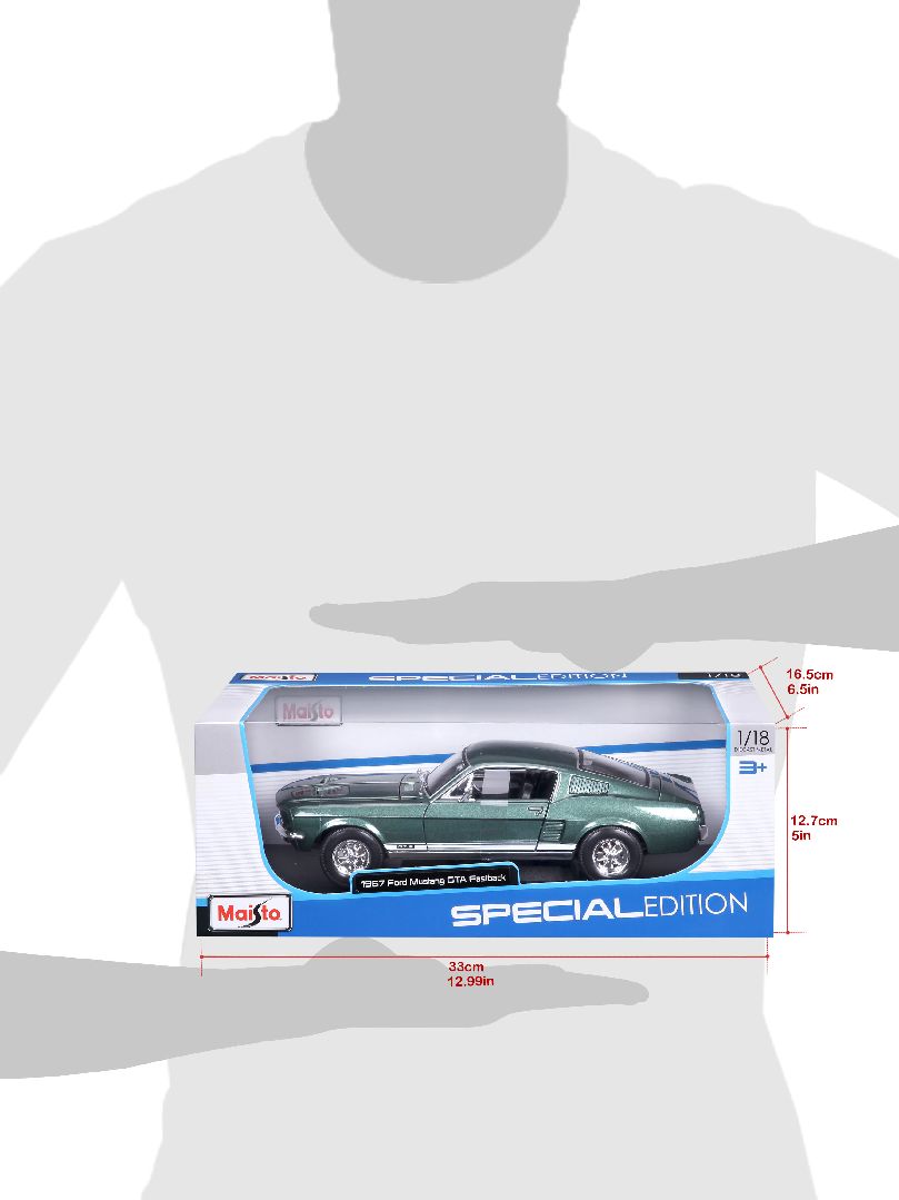 Maisto 1/18 SE 1967 Ford Mustang GTA Fastback - Metallic Green