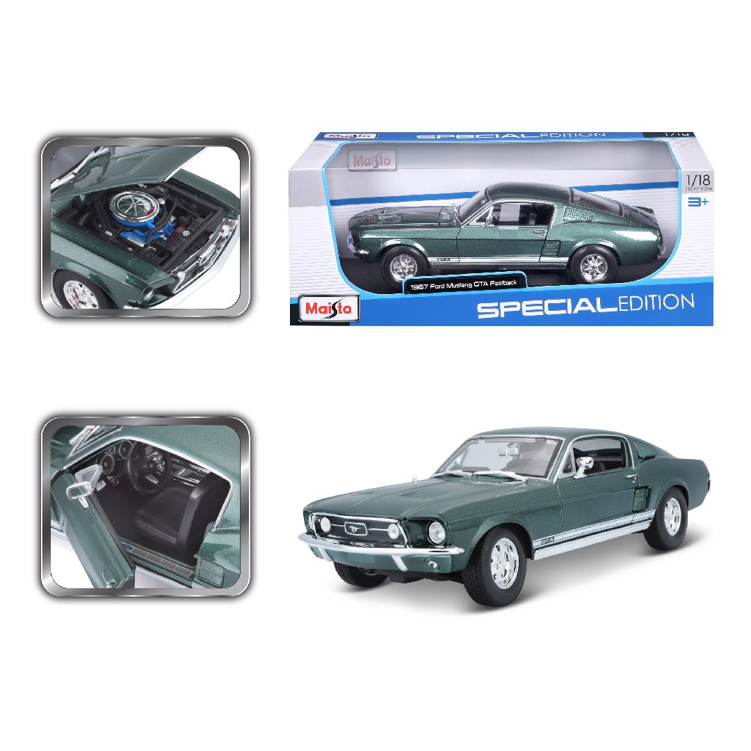 Maisto 1/18 SE 1967 Ford Mustang GTA Fastback - Metallic Green